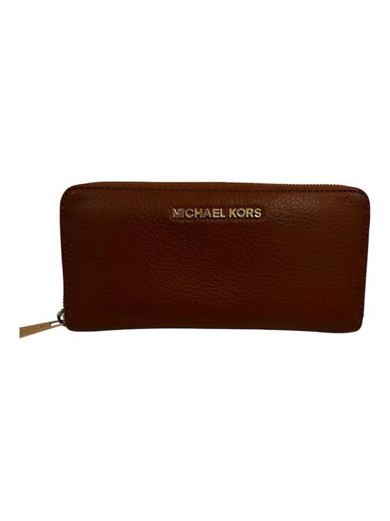 Michael Kors Other - Michael Kors Brown Zip-Around Wallet with Gold Hardware